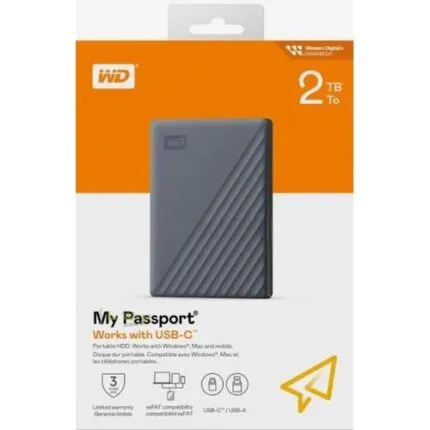 Western Digital My Passport Disque Dur Externe Portable Capacité 2To