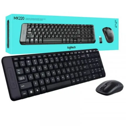 Logitech MK220 clavier et souris sans fil AZERTY noir - Easy Computer Casablanca