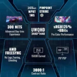 Minifire MFG34C5Q Écran Gaming 34 Pouces, 2K UWQHD, 165Hz, 1ms – Image 2