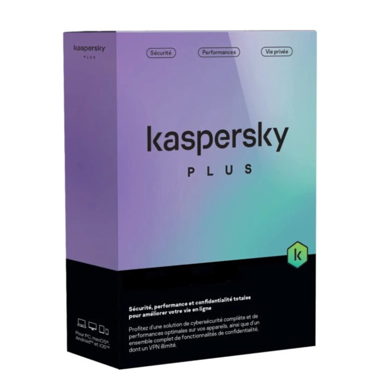 Kaspersky Plus (équivalent à Internet Security) - 10 Postes / 1 an