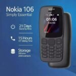Nokia 106 4G Dual SIM – Téléphone Portable Classique 1.8" – Batterie Longue Durée – Radio FM – Noir – Image 2