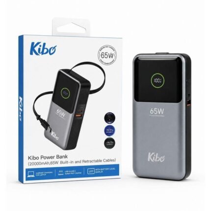 Kibo Power Bank 65W – Charge Ultra Rapide 20000mAh Pour PC PORTABLE & Smartphone