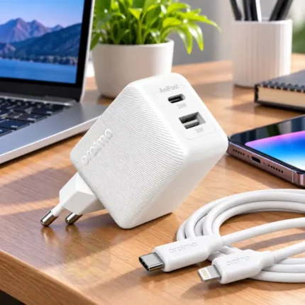 Oraimo PowerCube 201 OCW-5203ECL Chargeur Rapide 20W USB-C + USB-A avec Câble USB-C vers Lightning