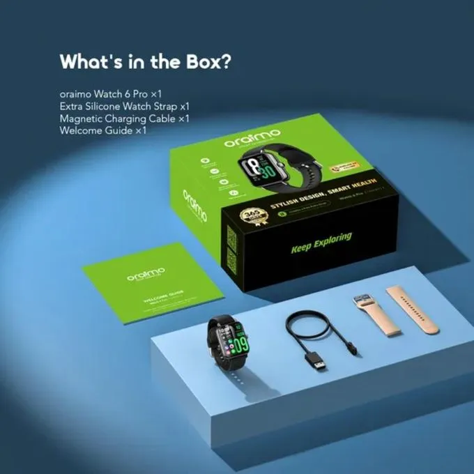 Oraimo Watch 6 Pro prix Maroc – montre connectée avec appels Bluetooth