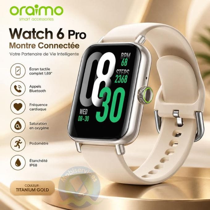 oraimo-watch-6-pro Oraimo Watch 6 Pro – Montre connectée 1,69" avec appels Bluetooth, IP68 – Image 1